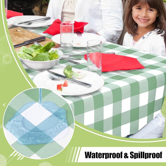 Smiry Square Table Cloth, Waterproof Vinyl Tablecloth - Image 2