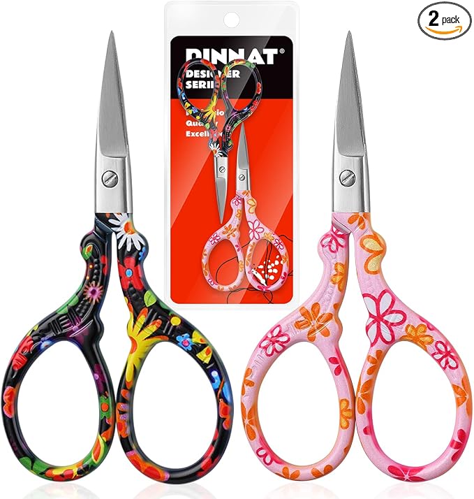 2PCS Sewing Embroidery Scissors, 3.6 Inches Sharp Stainless Steel Crochet by DINNAT