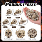 DIYDEC 100pcs Halloween Mini Skulls, 5 Styles Miniature Resin Skeleton Heads - Image 3