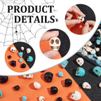 arricraft 144 Pcs 4 Sizes Skull Beads, Synthetic Turquoise Skull Head Beads - Image 5