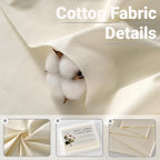 100% Combed Cotton Fabric by The Yard, 66 inches Wide, Premium Soft Breathable - Image 2