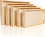 Wooden Nested Serving Trays, Unfinished Rectangle Trays by CreativeHobbies