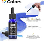 Nicpro 12 Colors Acrylic Ink for Artists, 1-oz Bottle - Image 4