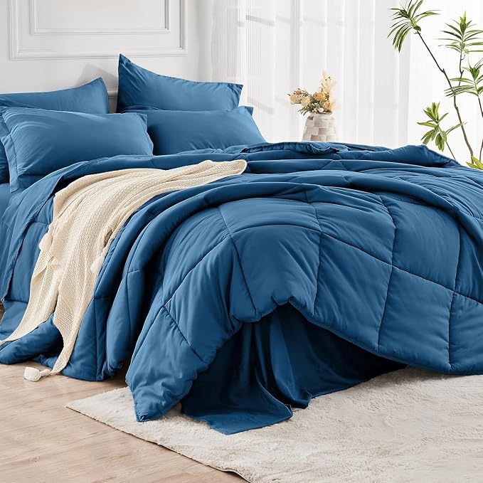 JOLLYVOGUE Twin Comforter Set, Ultra-Soft Bed in a Bag Twin Size 5 Pieces - Image 7