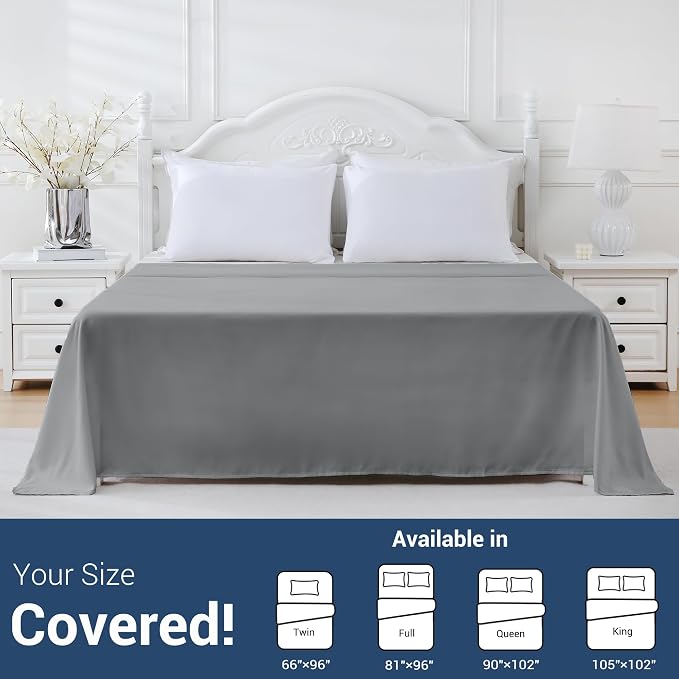 Bulk Queen Flat Sheets Only, 6 Pack Quick Sort Top Bed Sheet, Color-Coded Label - Image 5