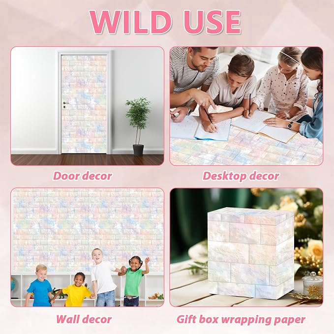 Graffiti Wall Bulletin Board Paper Roll Pastel Brick Gradient Stone Bulletin - Image 7