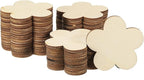 PATIKIL 60mm Wooden Flowers, 50 Pack Unfinished Wood Flowers Blank Wooden by PATIKIL