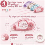 MARCADORUS Glue Tape Roller, Double Sided Tape Scrapbook 4 Pack Extra Long | - Image 3