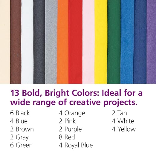 Colorations 100% Polyester Felt Sheets 9 inches x 12 inches, 13 colors - Image 6