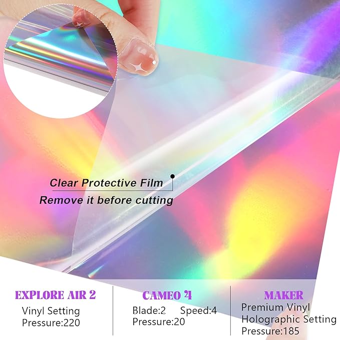 WRAPXPERT Holographic Vinyl, Rainbow Silver Adhesvie Roll - Image 5