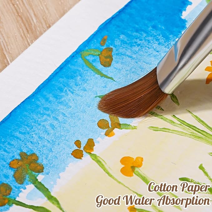 120 Sheets Watercolor Paper Bulk, 140 lb/300 GSM Cold Press Paper White Water - Image 4