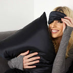 Black Silk Pillowcase with Natural Dye Made in USA, Oeko-TEX Certified Real 22 - Image 2