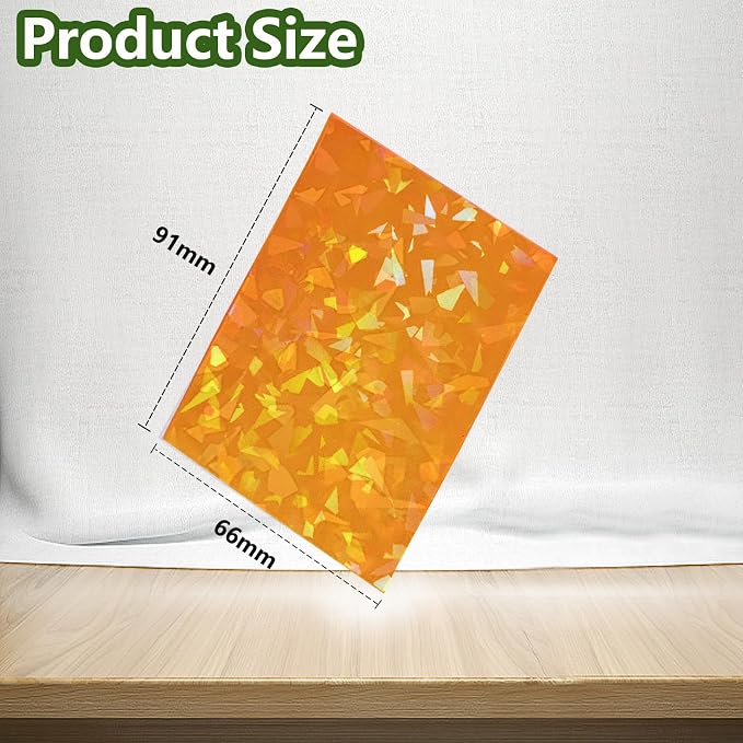 100 Count Orange Card Sleeves for Trading Cards, Perfect Fit Shiny MTG Card - Image 2