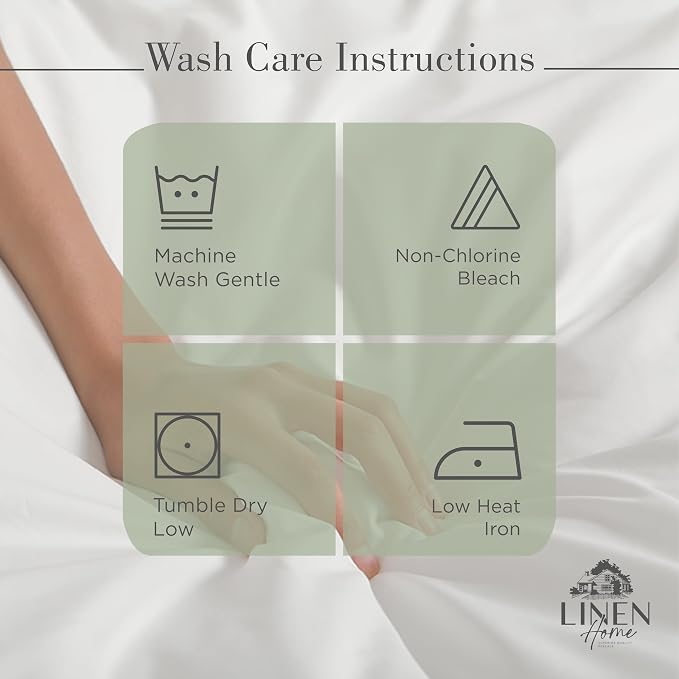 Linen Home 100% Cotton Percale Sheets Twin Size, Oil Green, Deep Pocket - Image 5