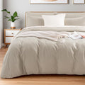 NEXHOME PRO 100% Washed Cotton Duvet Cover Full Size, Ogranic Natural Linen by NEXHOMEPRO