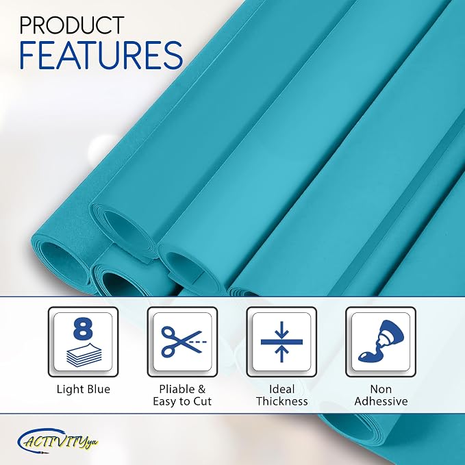 Light Blue EVA Foam Sheets, 6 x 9 Inch, 2mm Thick – Foam Paper - Image 4
