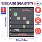 40 Sheets 80 Page Stamp Pages Collector Album Page 9 Hole Standard Stamp - Image 3