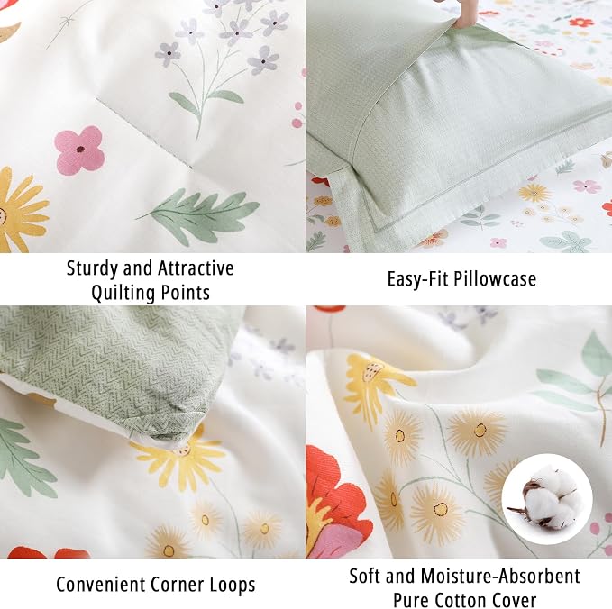 LEMIROE Botanical Cotton Comforter King Size 3Pcs - Image 5
