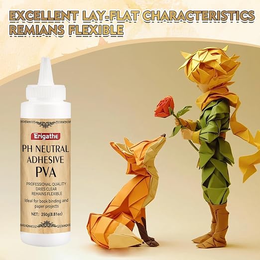 250g Book Glue, Neutral PH PVA Adhesive, All-Purpose, Dries Clear and Remains - Image 3
