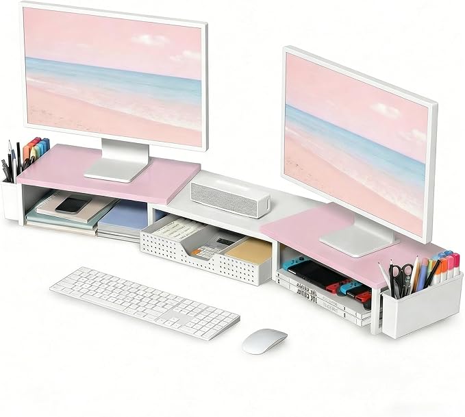 OPNICE Desk Organizers and Accessories, Dual Monitor Stand Riser by OPNICE