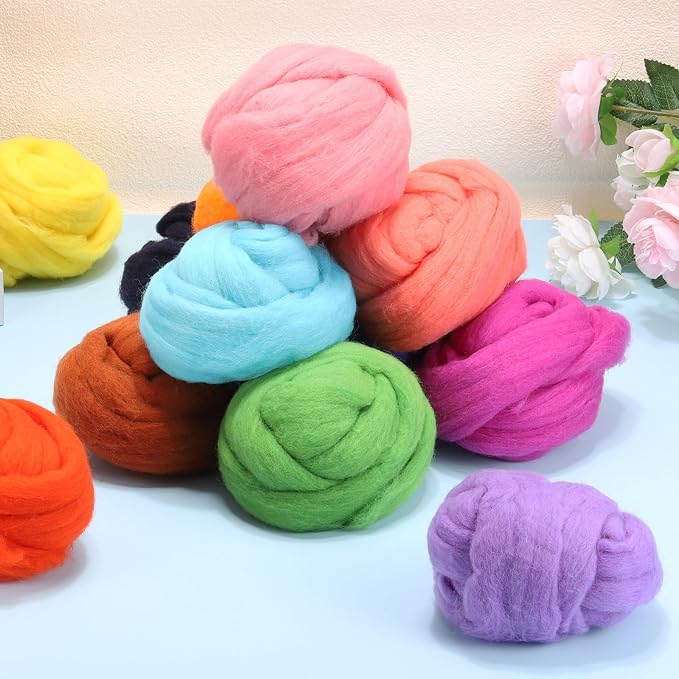MECCANIXITY Wool Roving Yarn Soft Felting Wool 50g/1.76oz Pure Chunky Roving - Image 5