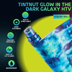 Tintnut Sky Blue Galaxy Glow in the Dark HTV Vinyl, stretch washable, suitable - Image 2