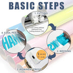 Light Blue Heat Transfer Vinyl HTV Roll 12" x 20ft. | Easy to Cut, Weed & - Image 3