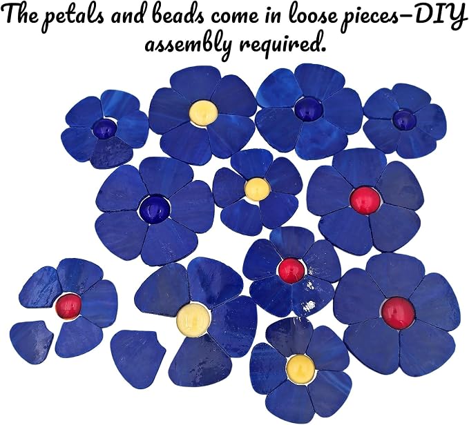 Esweny 12 Flower Stained Glass Mosaic Tiles - Image 2