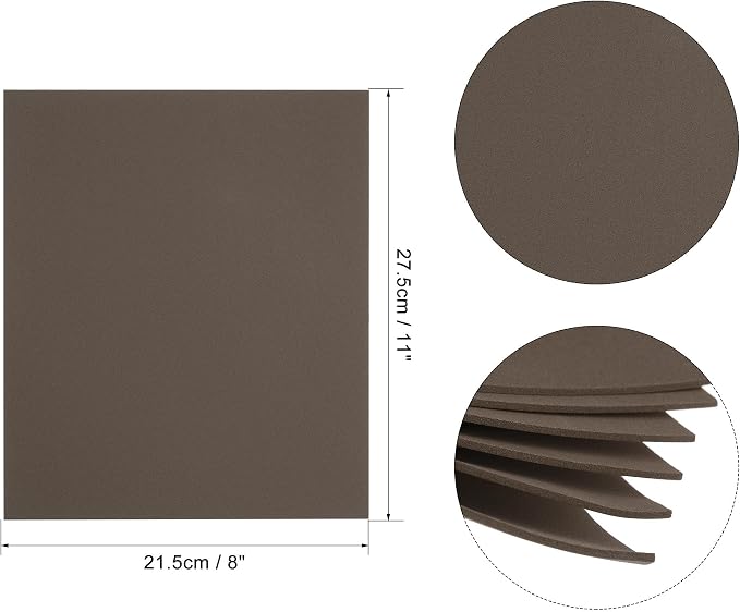 uxcell Dark Brown EVA Foam Sheets 11 x 8 inch 1.7mm Thickness - Image 2