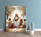 Jesus With Children Canvas Wall Art Jesus Teaching Children picture Wall Decor - Image 9