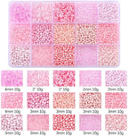 15 Grid Pink Glass Seed Bugle Tube Beads Kit - Image 3