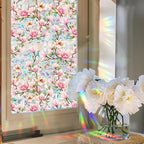 Stained Glass Window Cling, Rainbow Tinted Window Film Sun Blocking, Floral - Image 5