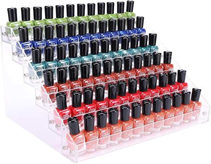 BTremary Clear Nail Polish Paint Organizer Holder Rack Shelf 6 Tier Acrylic by BTremary