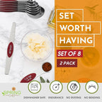 Spring Chef Red Stainless Steel Magnetic Measuring Spoons Set of 8 - Image 3