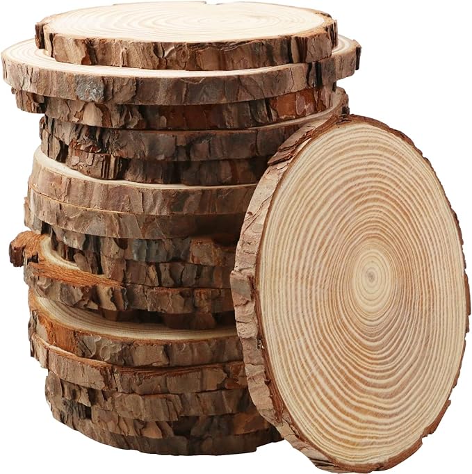 FSWCCK 17 PCS Unfinished Wood Slices by FSWCCK