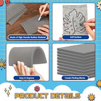 MotiMind 36 Pcs Gray Linoleum Block Rubber Stamp Carving Blocks Soft Linocut - Image 3