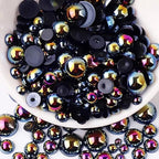 2000PCS AB Color Imitation Half Round Pearls Bead Loose Beads Gems, Mixed Sizes by UYTRDVG