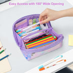 Large Pencil Case for Girls, Aesthetic Pencil Pouch for School, Wide Opening - Image 5