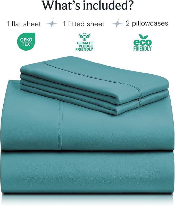 LuxClub 4 PC California King Sheet Set, Breathable Luxury Bed Sheets, Deep - Image 2