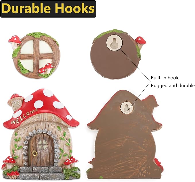 Miniature Fairy Garden Accessories Christmas Decorations Mushroom Fairy Door - Image 7