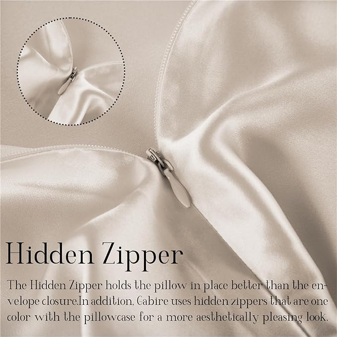 Gabire Mulberry Silk King Size Pillow Cases Set of 2, Ultra Smooth Soft Cooling - Image 4