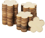 PATIKIL 25mm Wooden Flowers, 50 Pack Unfinished Wood Flowers Blank Wooden by PATIKIL