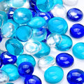 10LB Blue Mix Flat Glass Marbles by RUOJAS