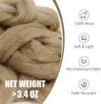 3.4oz Wool Roving, Needle Felting Wool Military Olive, Wool Roving - Image 2