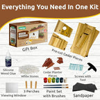SparkJump Modern Birdhouse Woodworking Kit, Complete DIY Birdhouse - Image 2