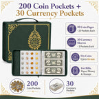 Coin Collection Book Holder for Collectors, 200 Pockets Collecting Album& 30 - Image 2