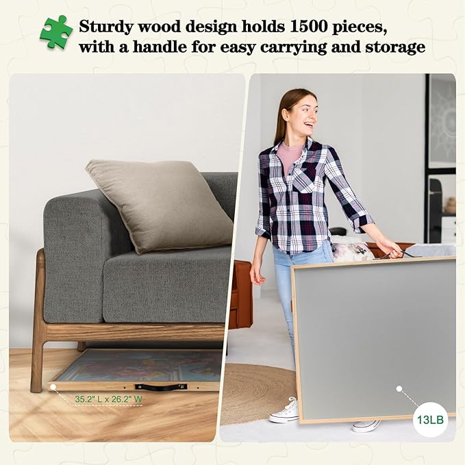 ALL4JIG 1500 Pieces 2-in-1 Tilting & Rotating Puzzle Board, 34.25" x 25.20" - Image 6