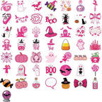 50 Pcs Clear PET Pink Halloween Stickers Decals - Image 2