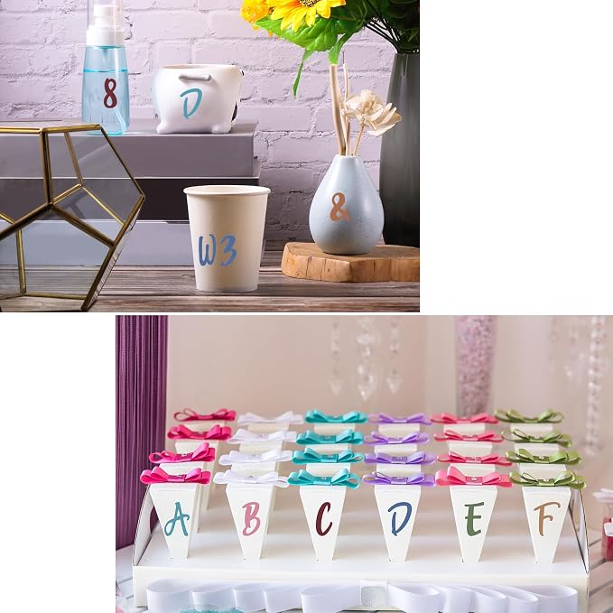 Outus 576 Pcs 8 Sheets Letters Stickers Vinyl Alphabet Number Decals Back to - Image 4