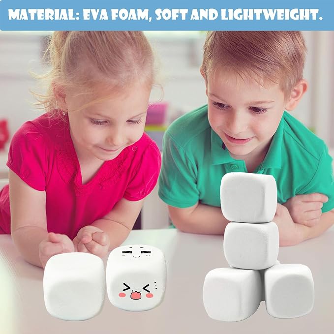 White EVA Foam Dices for Kids Graffiti-Building Blocks, Creative Painting - Image 6
